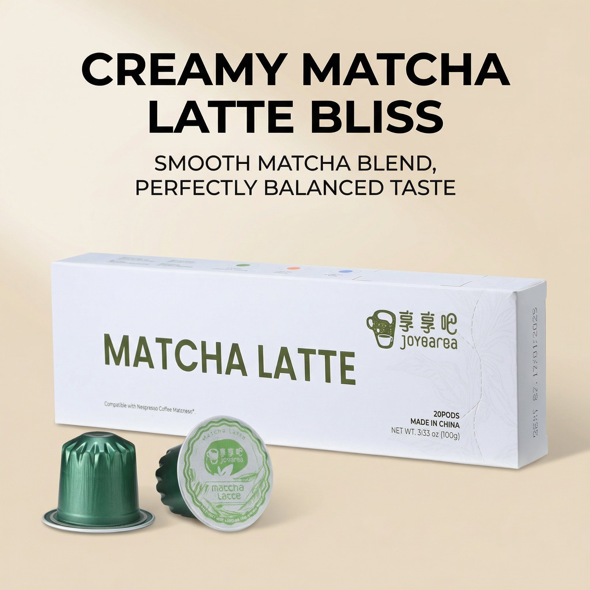 Matcha Latte Tea 20 Pods for Nespresso Original Machine