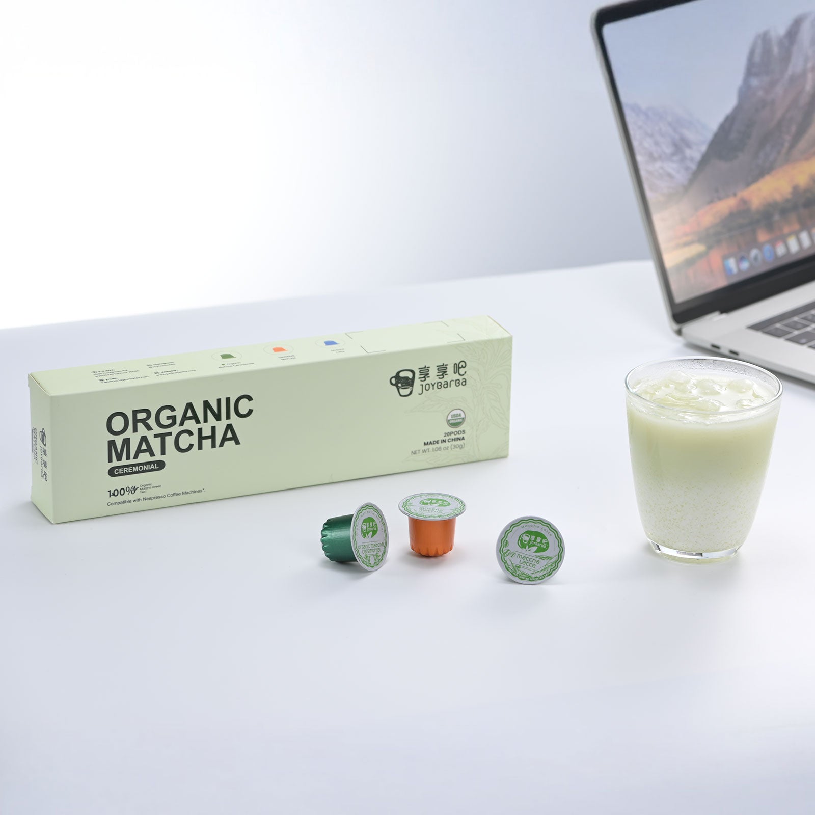 Organic Matcha Ceremonial Tea 20 Pods for Nespresso Machine