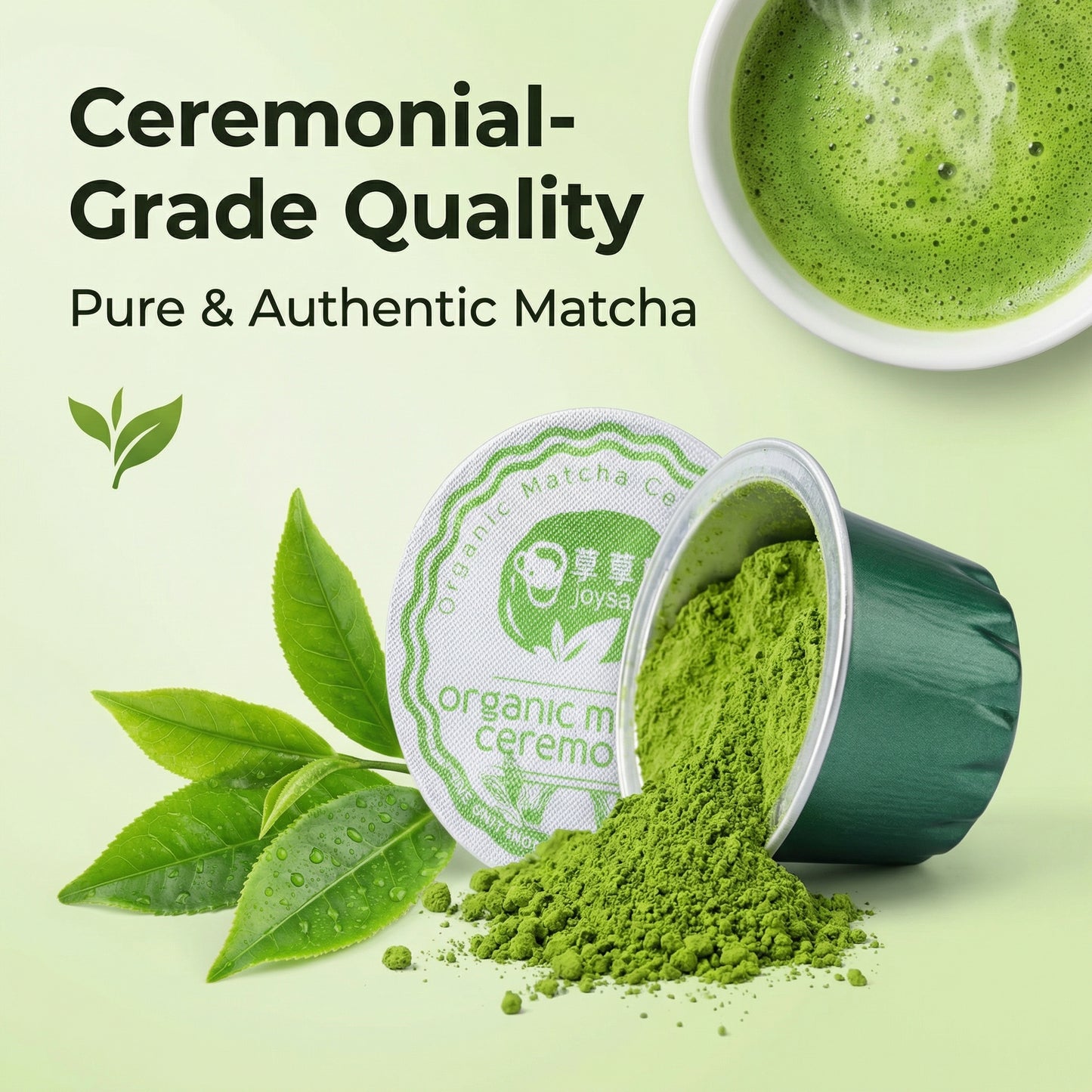 Organic Matcha Ceremonial Tea 20 Pods for Nespresso Original Machine